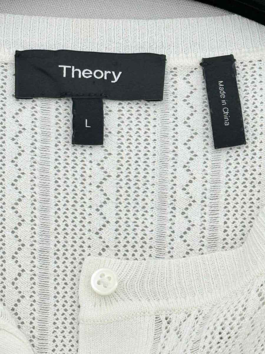 Pre - loved THEORY Cream Size Large Cardigan at Reems Closet