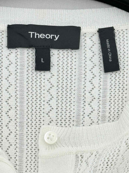 Pre - loved THEORY Cream Size Large Cardigan at Reems Closet