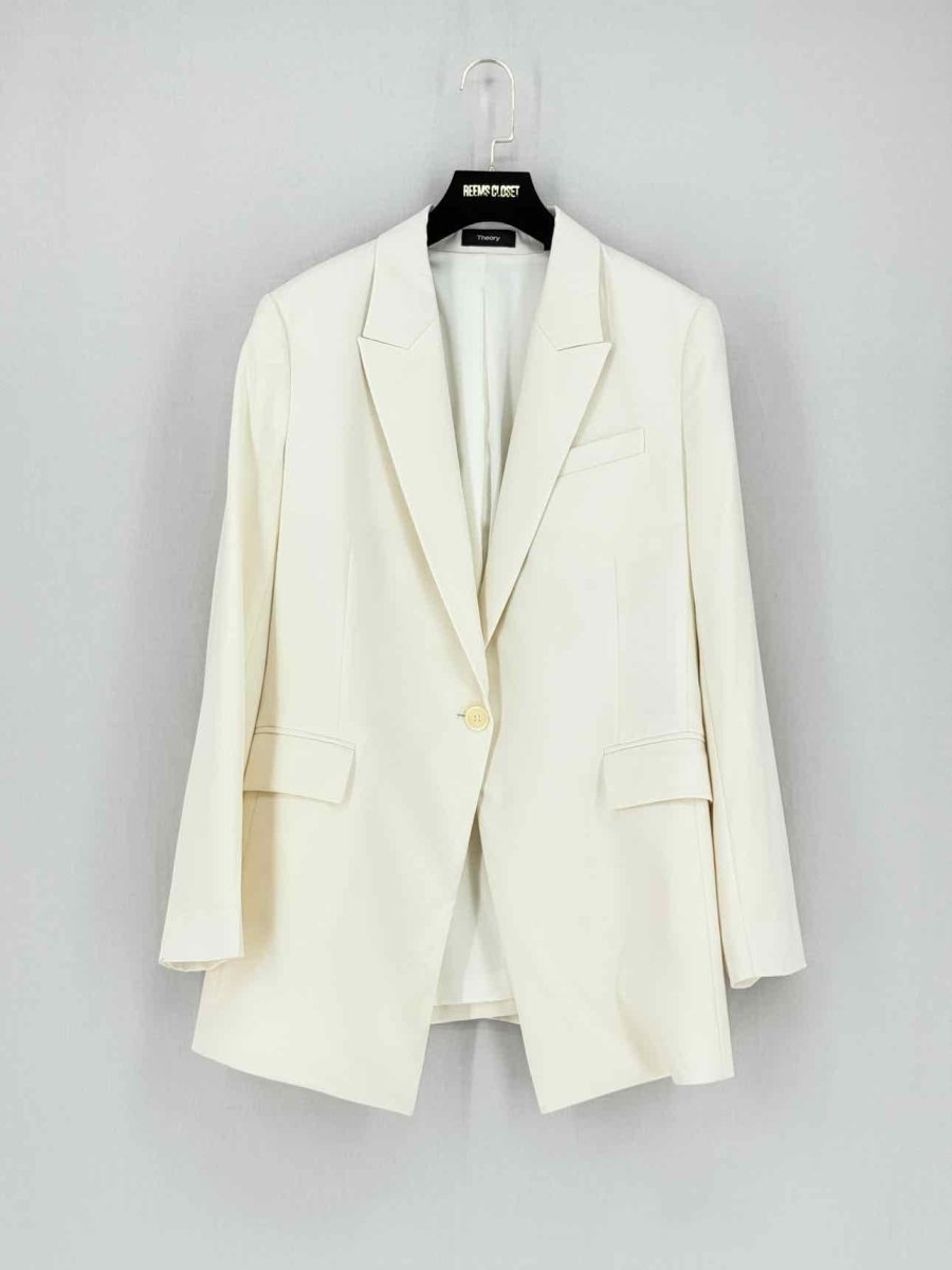 Pre - loved THEORY Cream Size US 10 Blazer at Reems Closet