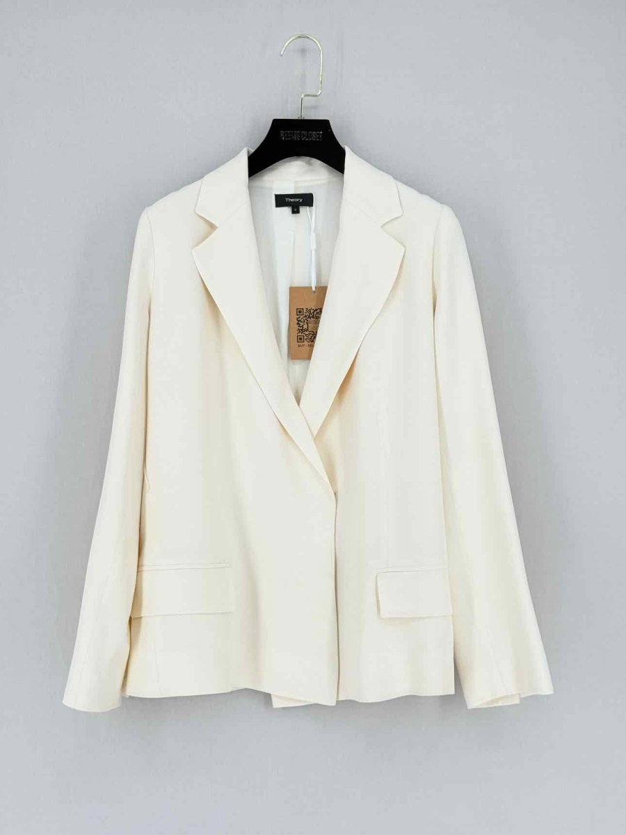Pre - loved THEORY Cream Size US 6 Jacket at Reems Closet