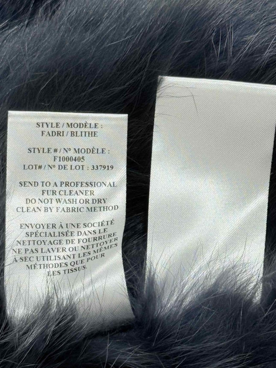 Pre - loved THEORY Fur Blue & Grey Ombre Size Small Gilet at Reems Closet