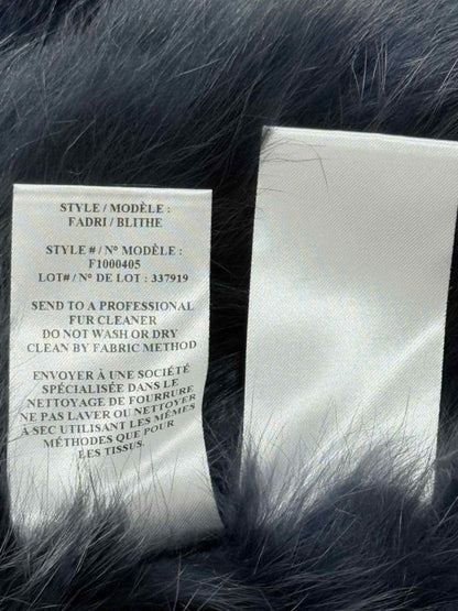 Pre - loved THEORY Fur Blue & Grey Ombre Size Small Gilet at Reems Closet