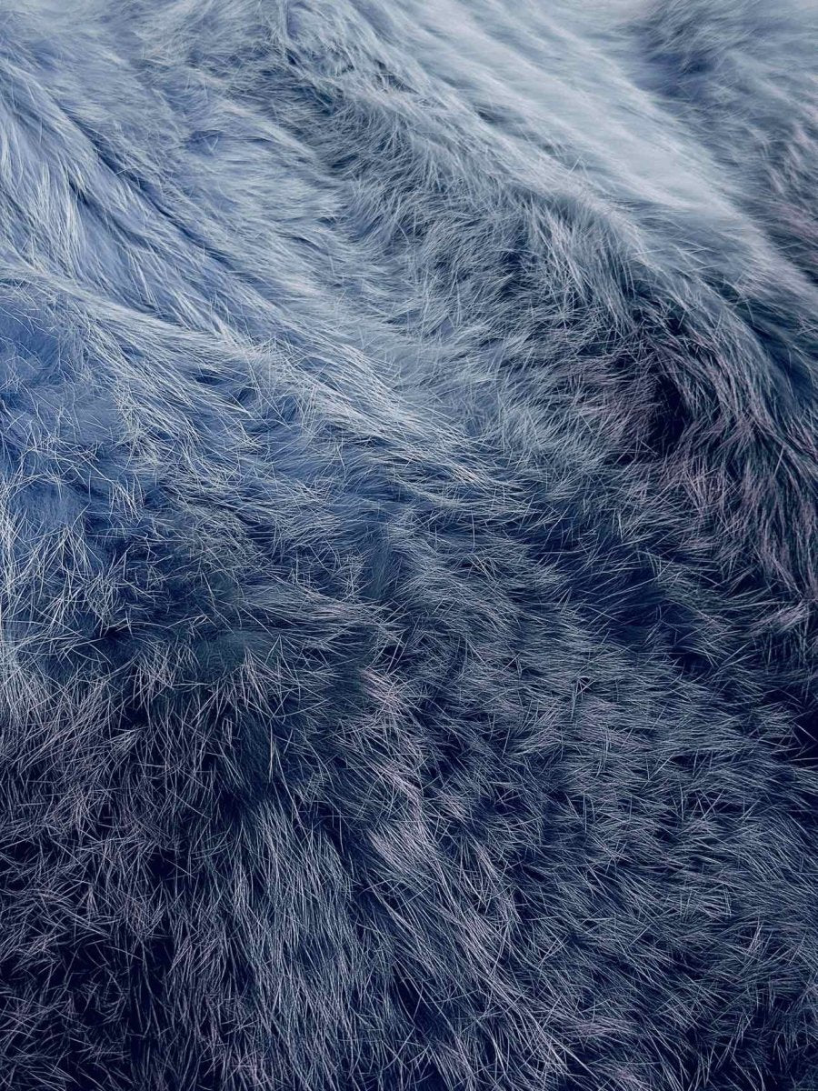 Pre - loved THEORY Fur Blue & Grey Ombre Size Small Gilet at Reems Closet