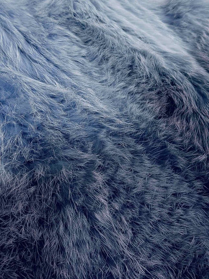 Pre - loved THEORY Fur Blue & Grey Ombre Size Small Gilet at Reems Closet