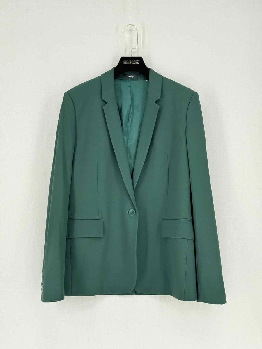 Pre - loved THEORY Green Size US 10 Blazer at Reems Closet