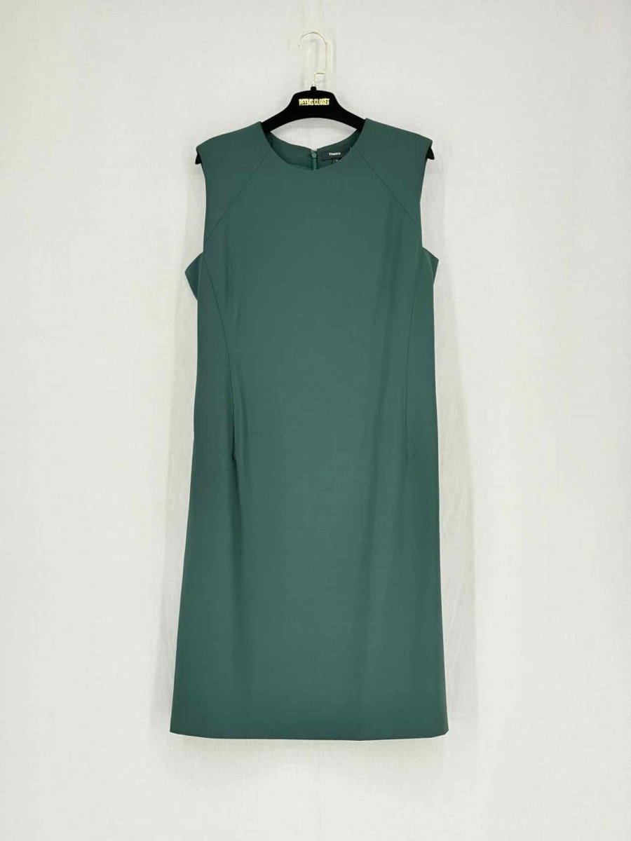 Pre - loved THEORY Green Size US 10 Knee Length Dress at Reems Closet
