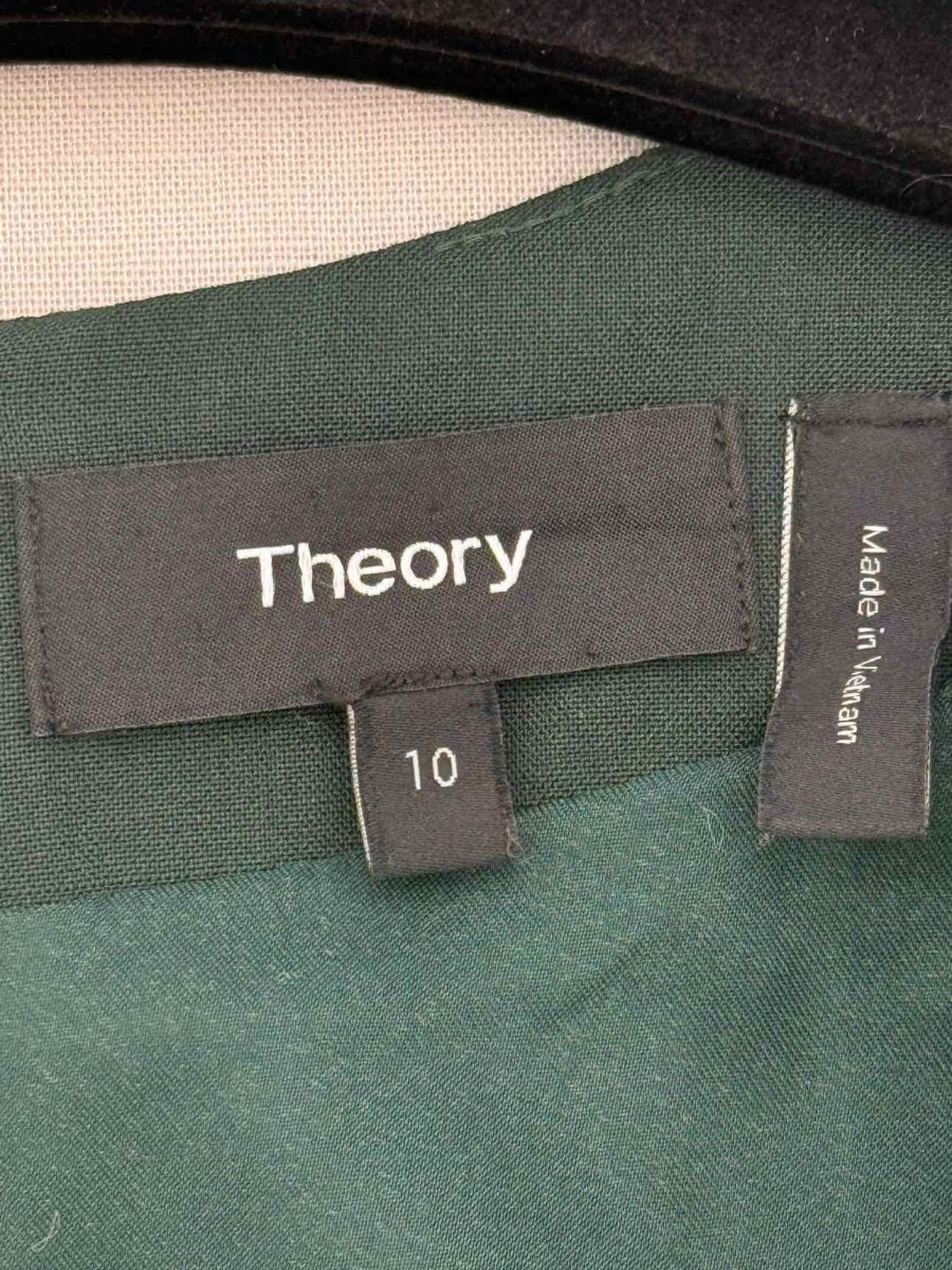 Pre - loved THEORY Green Size US 10 Knee Length Dress at Reems Closet
