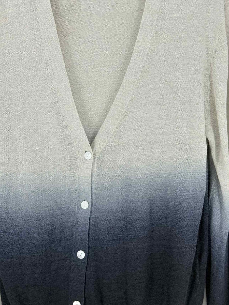 Pre - loved THEORY Grey & Blue Ombre Size Large Cardigan at Reems Closet