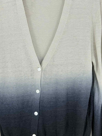 Pre - loved THEORY Grey & Blue Ombre Size Large Cardigan at Reems Closet