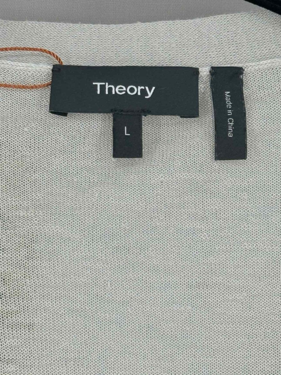 Pre - loved THEORY Grey & Blue Ombre Size Large Cardigan at Reems Closet