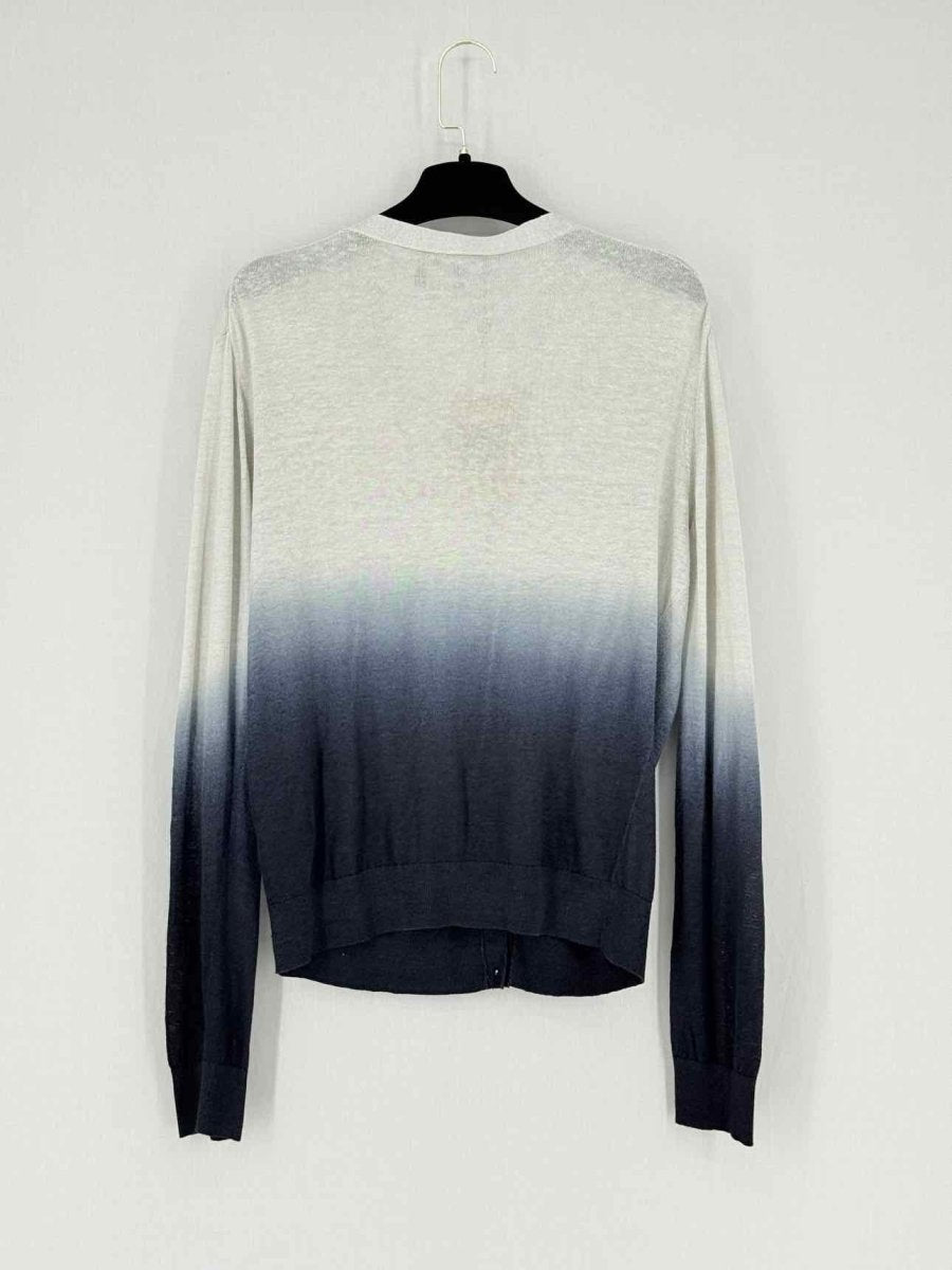 Pre - loved THEORY Grey & Blue Ombre Size Large Cardigan at Reems Closet