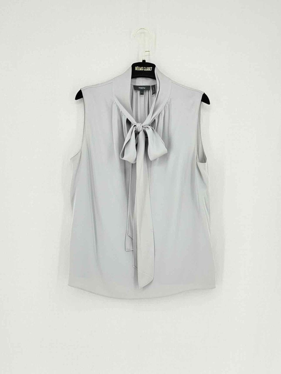 Pre - loved THEORY Grey Size Large Blouse at Reems Closet