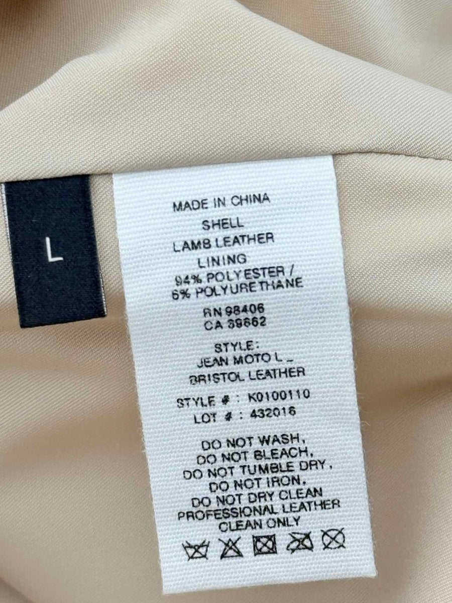 Pre - loved THEORY Moto Beige Size Large Jacket at Reems Closet