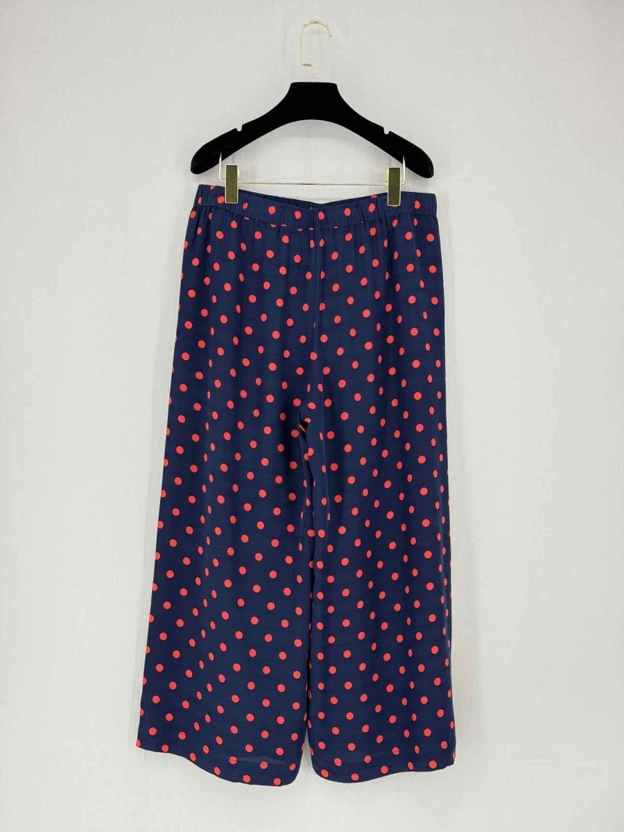 Pre - loved THEORY Navy Blue & Red Polka Dot Size US 10 Pants at Reems Closet