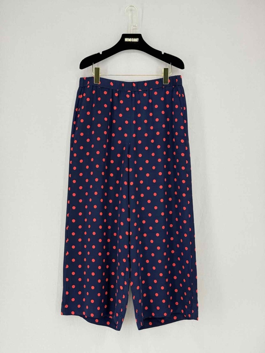 Pre - loved THEORY Navy Blue & Red Polka Dot Size US 10 Pants at Reems Closet