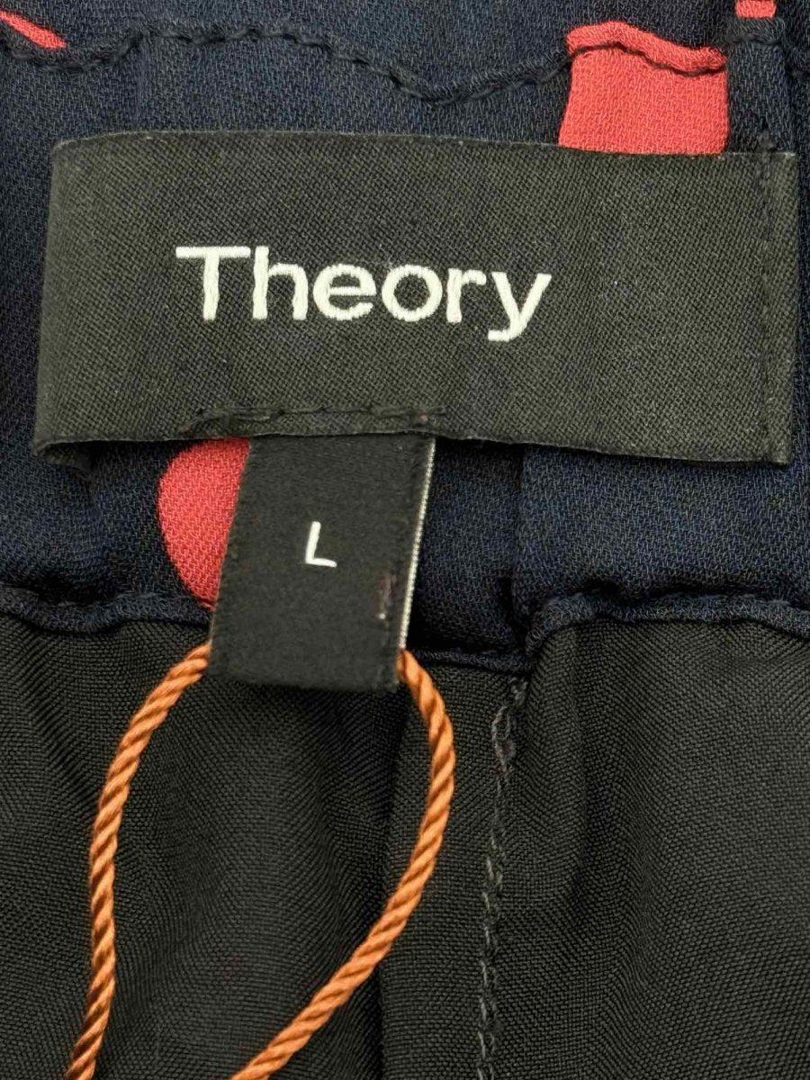 Pre - loved THEORY Navy Blue & Red Polka Dot Size US 10 Pants at Reems Closet