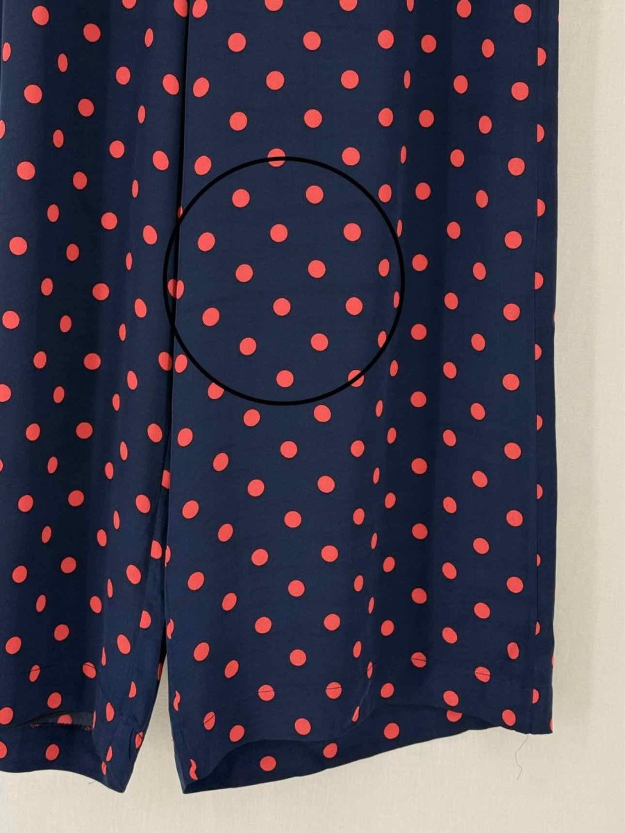 Pre - loved THEORY Navy Blue & Red Polka Dot Size US 10 Pants at Reems Closet
