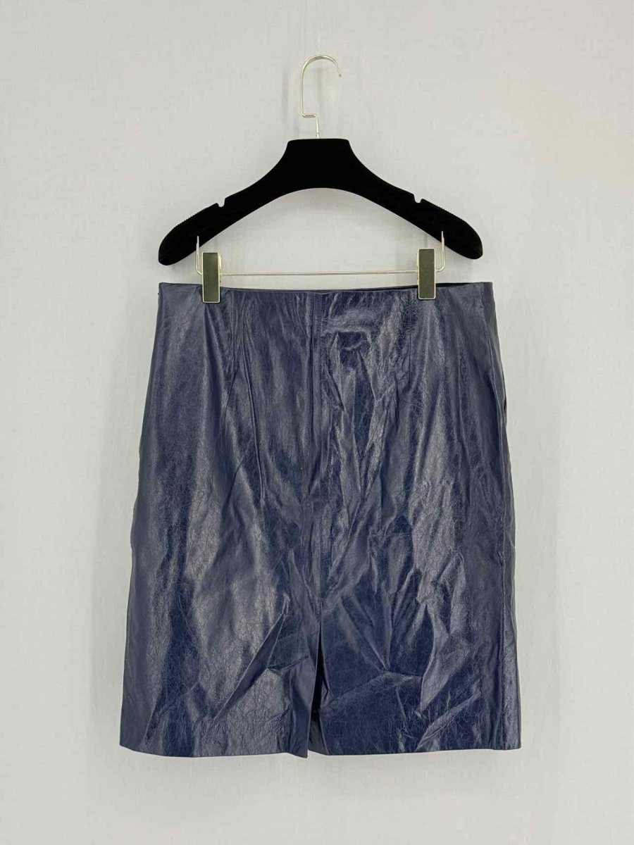 Pre - loved THEORY Navy Blue Size US 10 Knee Length Skirt at Reems Closet