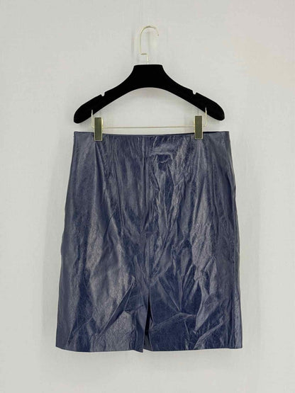 Pre - loved THEORY Navy Blue Size US 10 Knee Length Skirt at Reems Closet