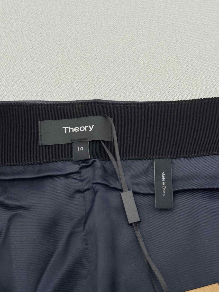 Pre - loved THEORY Navy Blue Size US 10 Knee Length Skirt at Reems Closet