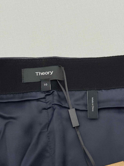Pre - loved THEORY Navy Blue Size US 10 Knee Length Skirt at Reems Closet