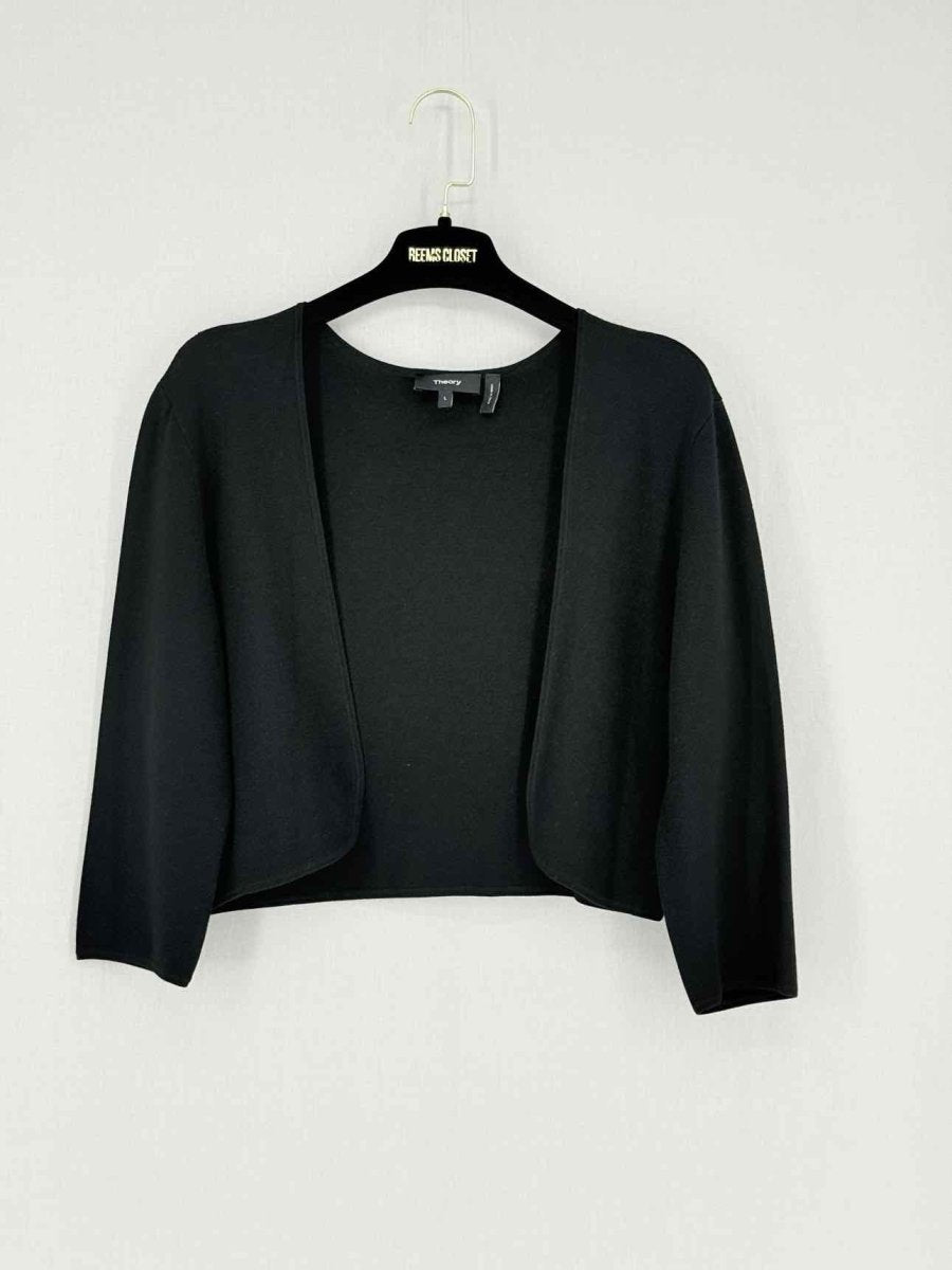 Pre - loved THEORY Open Front Black Size Large Cardigan at Reems Closet