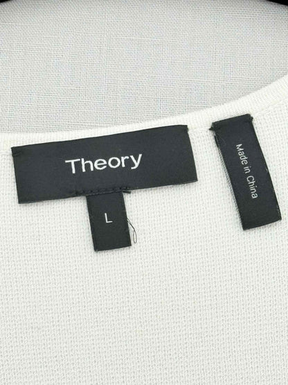Pre - loved THEORY Open Off - white Size Large Cardigan at Reems Closet