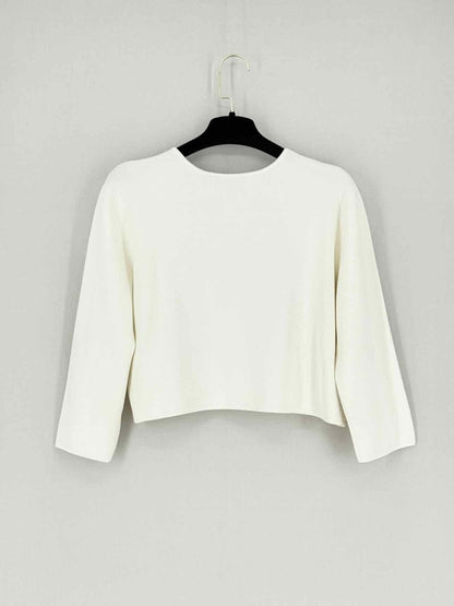 Pre - loved THEORY Open Off - white Size Large Cardigan at Reems Closet