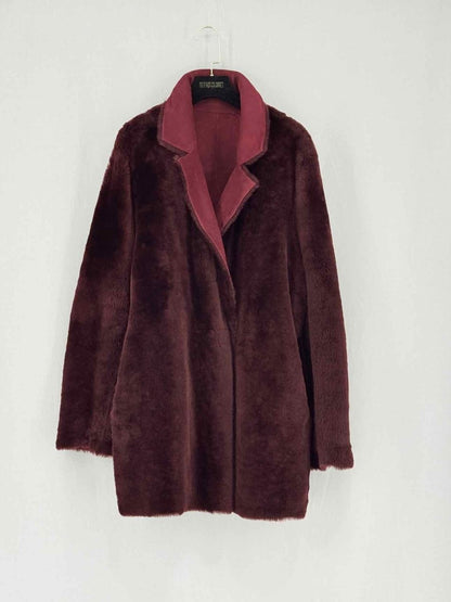Pre - loved THEORY Reversible Burgundy Size Large Coat at Reems Closet