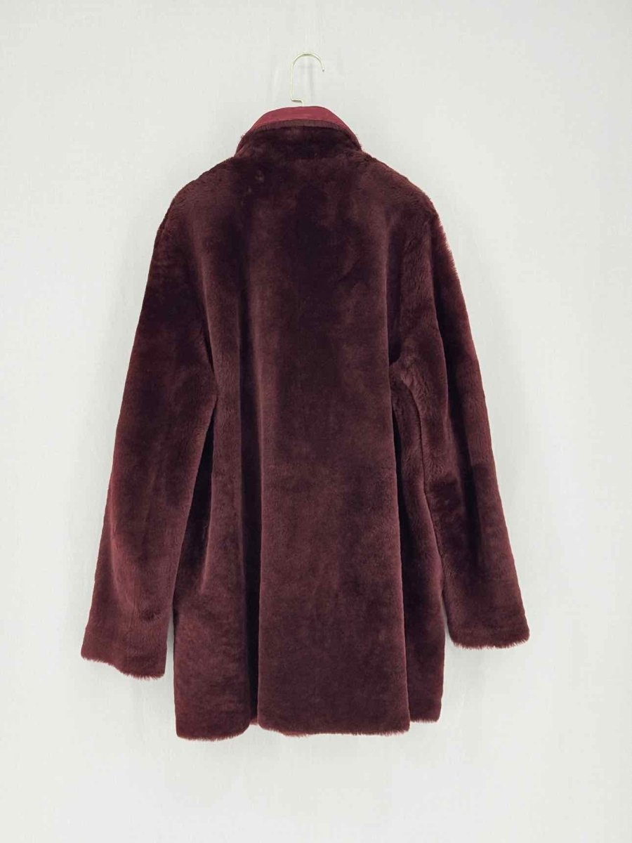 Pre - loved THEORY Reversible Burgundy Size Large Coat at Reems Closet