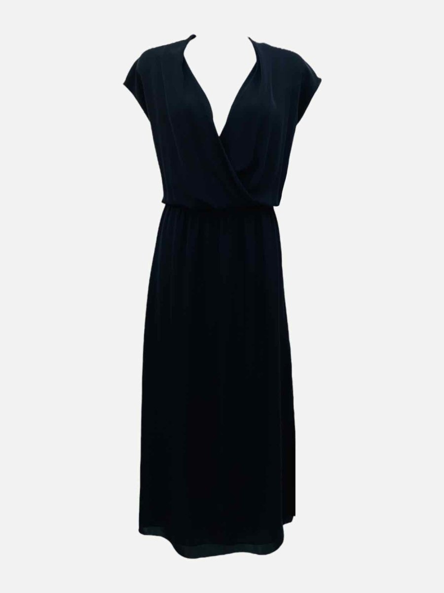 Pre - loved THEORY Sleeveless Black Midi Dress at Reems Closet