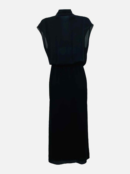 Pre - loved THEORY Sleeveless Black Midi Dress at Reems Closet