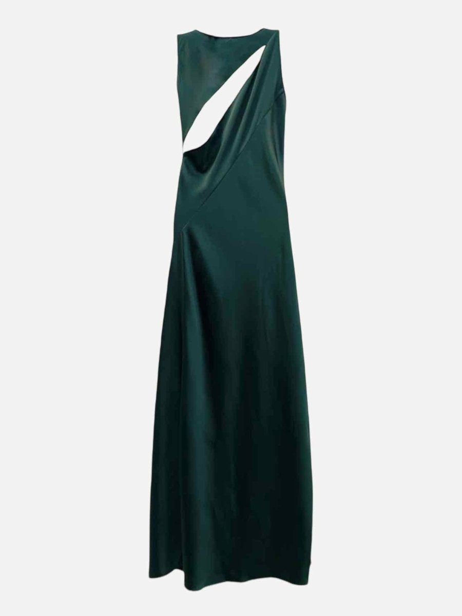 Pre - loved THEORY Sleeveless Green Long Dress at Reems Closet