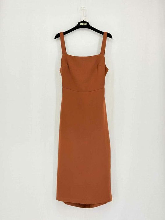 Pre-loved THIRD FORM Band Back Brown Size US 6 Midi Dress at Reems Closet