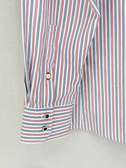 Pre-loved THOMAS PINK White Multicolor Striped Size Medium Shirt at Reems Closet