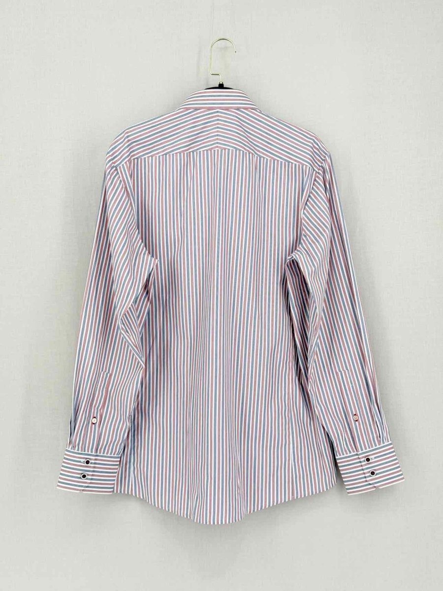 Pre-loved THOMAS PINK White Multicolor Striped Size Medium Shirt at Reems Closet