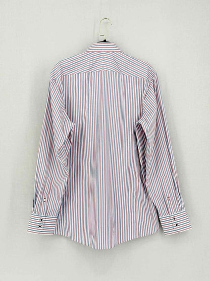 Pre-loved THOMAS PINK White Multicolor Striped Size Medium Shirt at Reems Closet