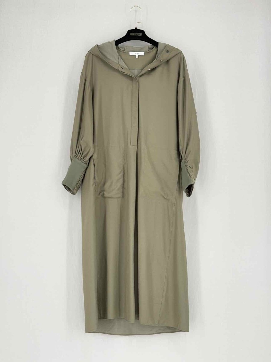 Pre - loved TIBI Khaki Size XXSmall Midi Dress at Reems Closet