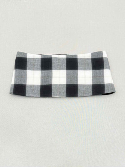 Pre - loved TIBI Mock Neck Black & White Check Size Small Top at Reems Closet