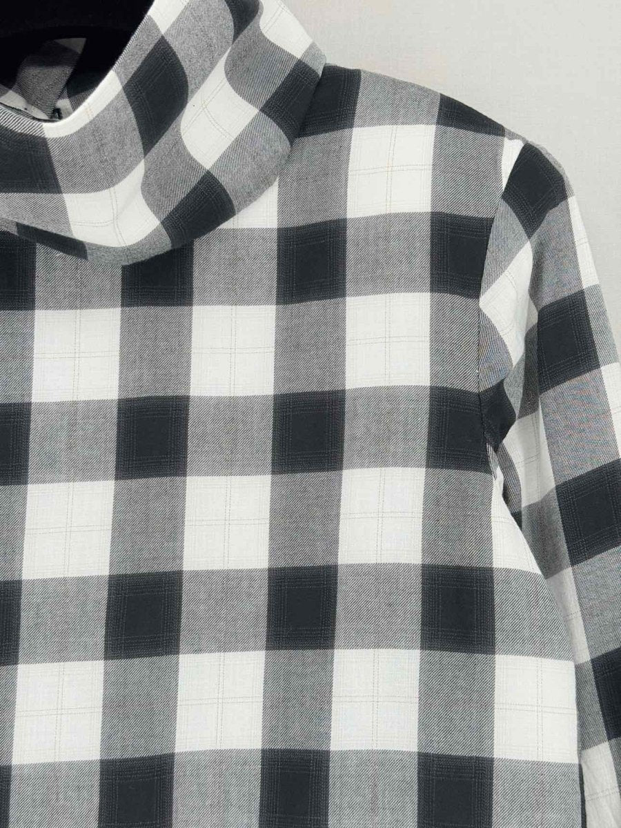 Pre - loved TIBI Mock Neck Black & White Check Size Small Top at Reems Closet