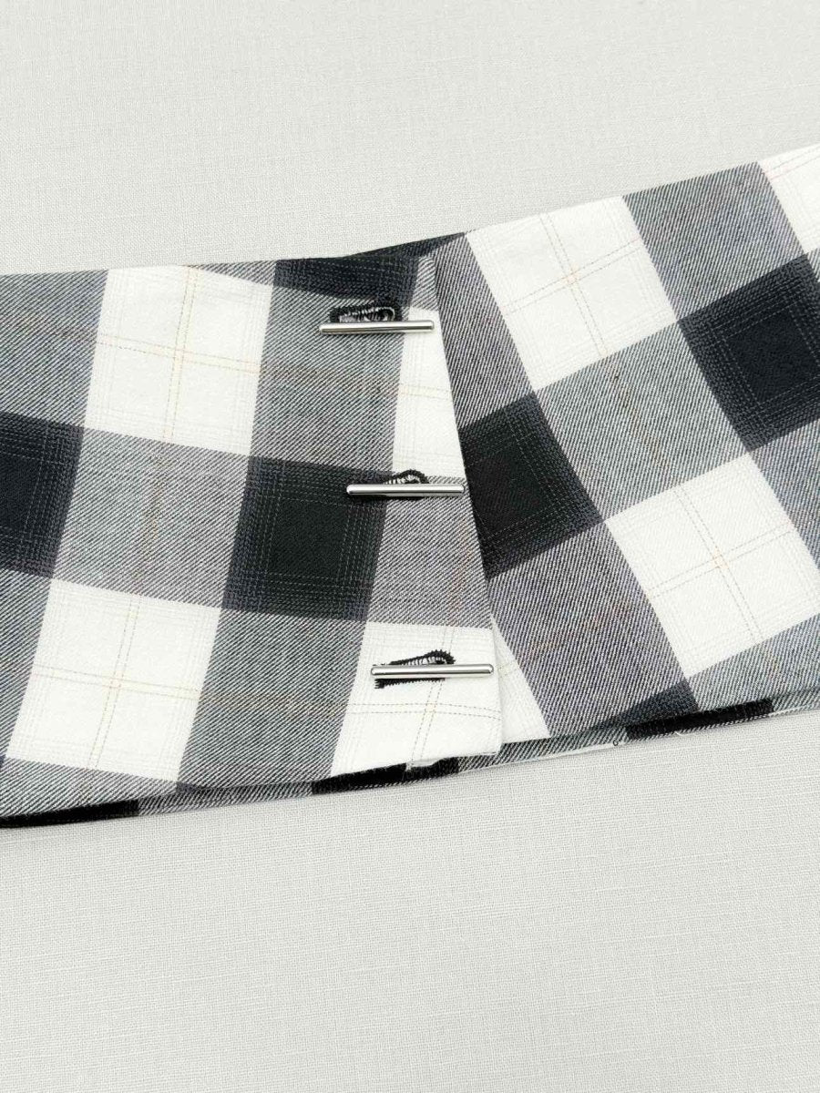 Pre - loved TIBI Mock Neck Black & White Check Size Small Top at Reems Closet