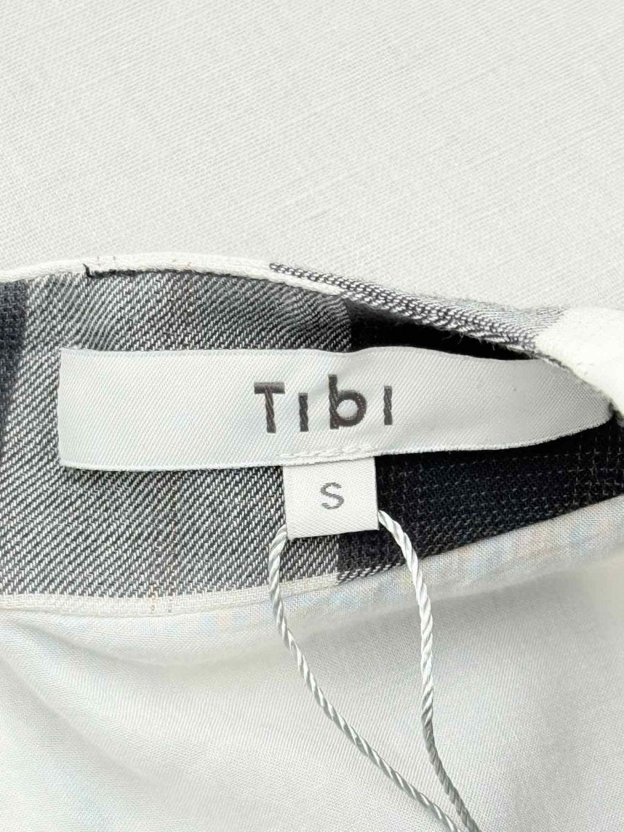 Pre - loved TIBI Mock Neck Black & White Check Size Small Top at Reems Closet