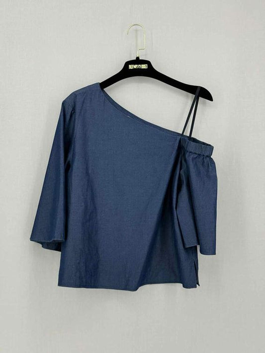 Pre-loved TIBI Navy Blue Size US 6 Top at Reems Closet