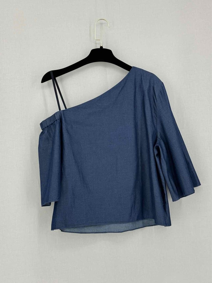 Pre-loved TIBI Navy Blue Size US 6 Top at Reems Closet