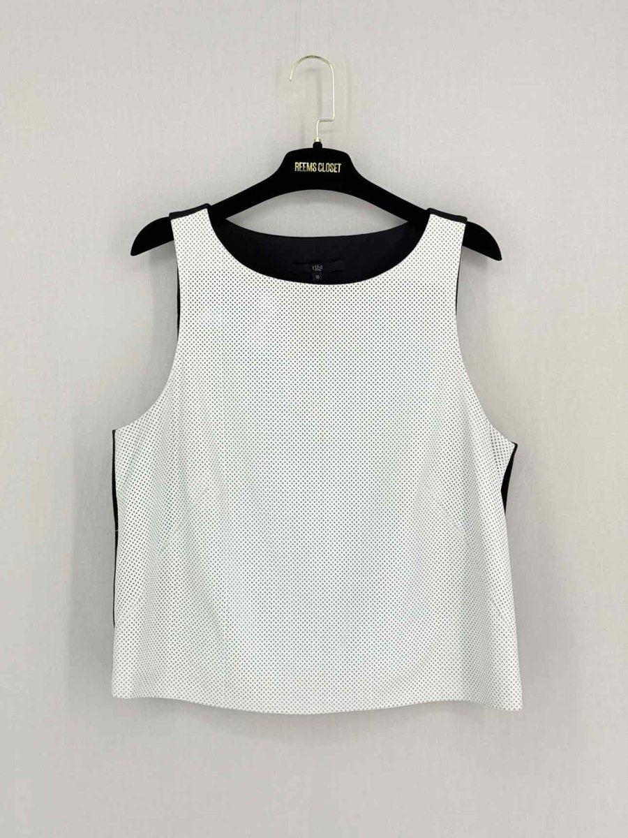 Pre-loved TIBI Off-white & Black Polka Dot Size US 10 Top at Reems Closet