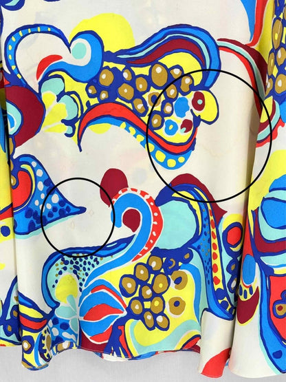 Pre-loved TIBI White Multicolor Graphic Print Size US 2 Blouse at Reems Closet