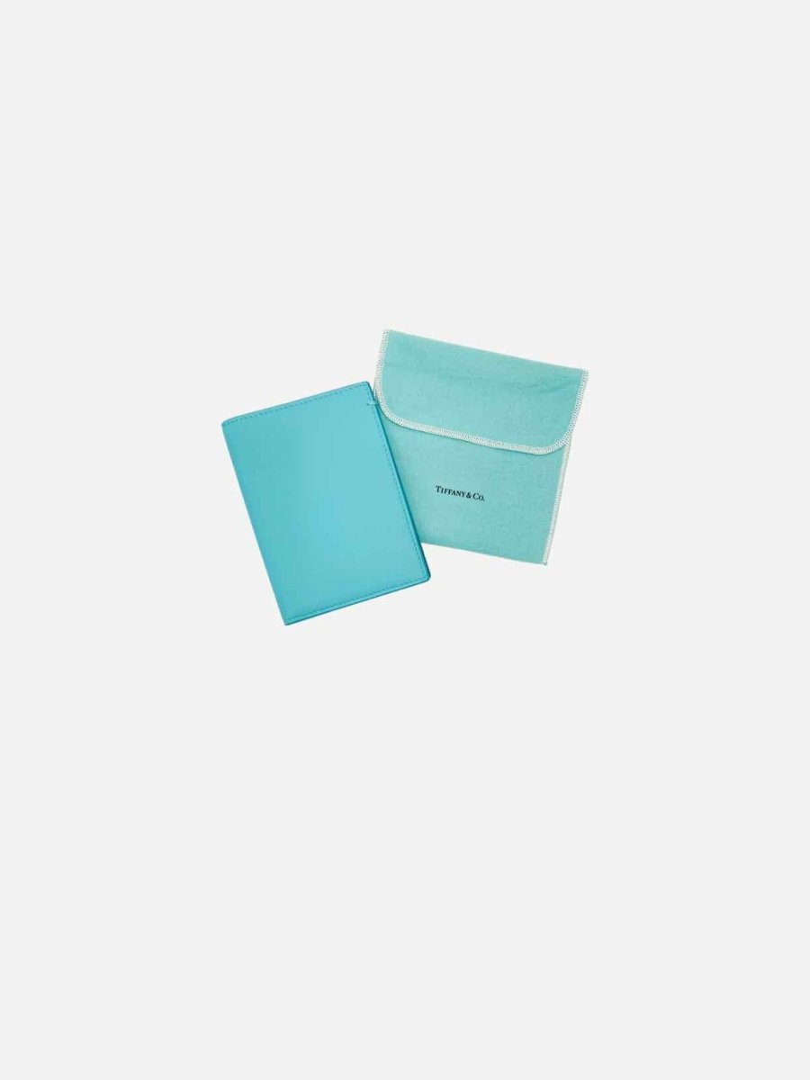 Pre - loved TIFFANY & CO Blue Grained Passport Holder at Reems Closet