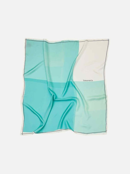 Pre - loved TIFFANY & CO Blue & White Scarf at Reems Closet