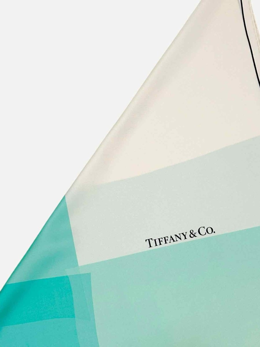 Pre - loved TIFFANY & CO Blue & White Scarf at Reems Closet