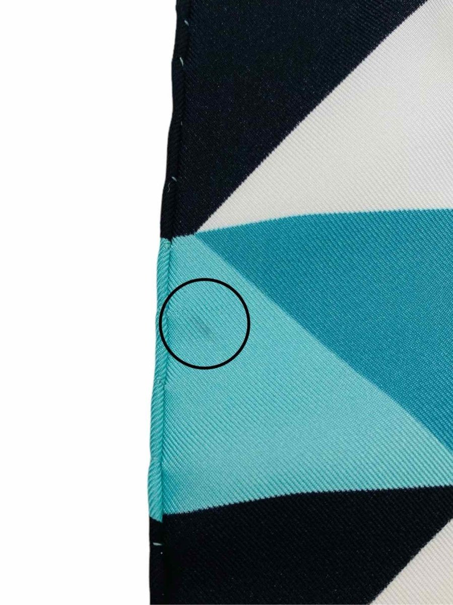 Pre - loved TIFFANY & CO Geometric Blue Multicolor Scarf at Reems Closet